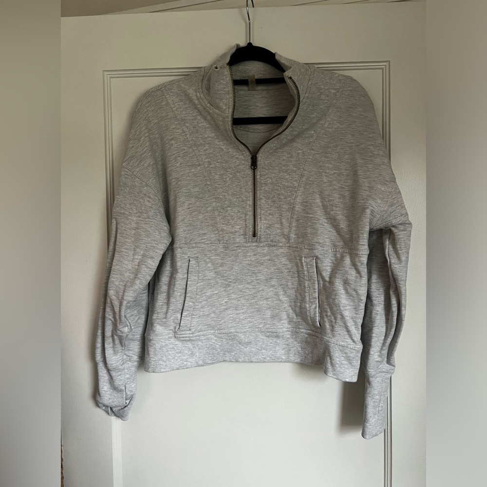 Free People FP Movement Gray Quarter-Zip Pullover